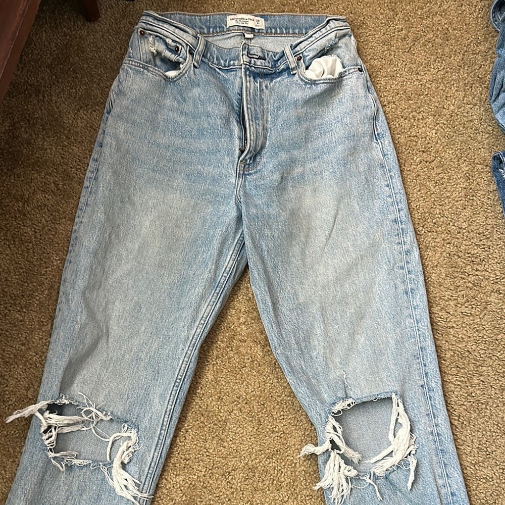 Abercrombie & Fitch Blue Boyfriend Jeans curve love